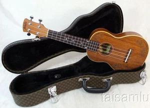 Alulu solid mahogany soprano ukulele, laser hawaiian girl pattern UMS05 - Picture 1 of 6