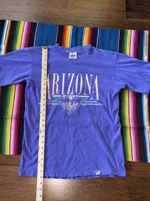 Camiseta Oneita Power-t Algodón Arizona Salida del Sol Desteñida Amarilla Púrpura Gráfica Años 90 Grande Foto 1 de 4