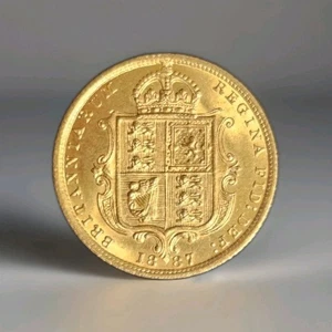 1887 Queen Victoria Jubilee Head Half Sovereign gold coin. in Mint Condition... - Imagen 1 de 9