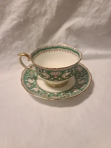 Vintage Crown Staffordshire Ellesmere England Teetasse Untertasse Türkis A15002 - Bild 1 von 15