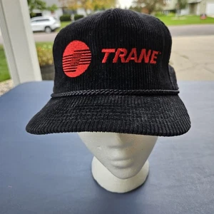 Vtg USA MADE Corduroy Trane Trucker SnapBack Rope Cap Logo - Picture 1 of 7
