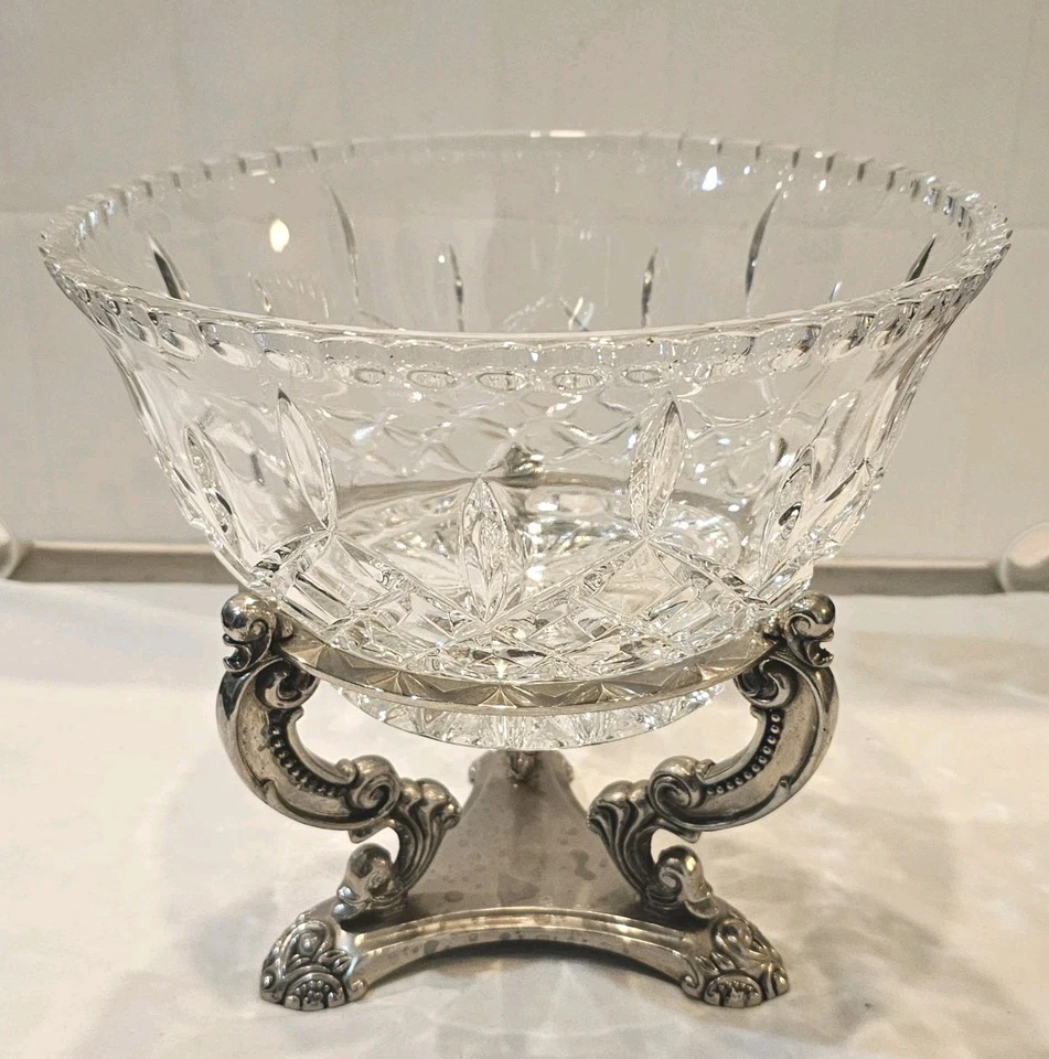 Centro de mesa y soporte de compota Godinger Victorian Revival Shannon de cristal cortado Foto 1 de 4