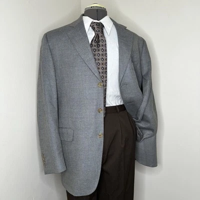 Jack Victor Mens 42R 46" Blazer Sport Coat Suit Jacket 3 Button Silk Wool - Image 1 of 4