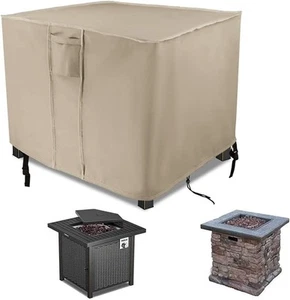 POMER Fire Pit Cover, 30 inch Square 30"L x 30"W x 25"H, Beige - Picture 1 of 7
