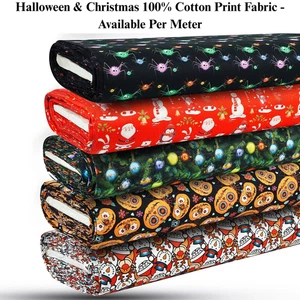 100% Cotton Christmas Xmas Crafty Prints Children Craft Fabric | 44"/111 cm wide - Picture 1 of 31