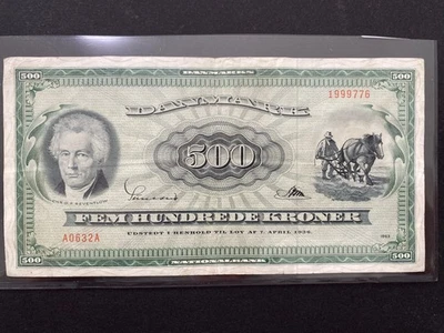 DENMARK 1963 500 kroner, litra A0, mid-high VF condition, KM 47a, NICE - Image 1 of 4