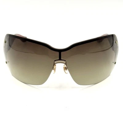 Gafas de sol envolventes de gran tamaño de diseñador Gucci GG-2797/S escudo sin montura dorado y tortuga Foto 1 de 4