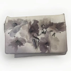 Simply Vera Grays Mauve Purple Floral Crossbody Organizer Soft Leather Vera Wang - Picture 1 of 21