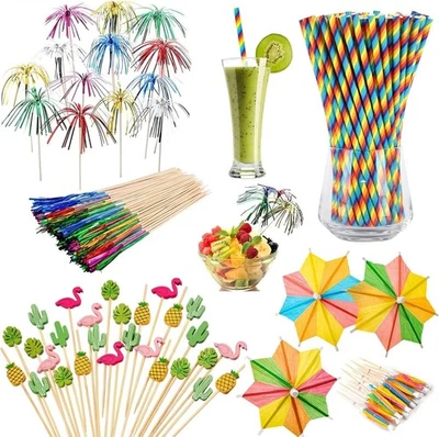 140 Stück Cocktail Deko, Cocktail Zubehör Deko, Cocktail Schirmchen, Cocktail Z - Bild 1 von 4