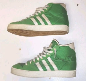 Shoes Adidas Green High Top Sneakers Size 8 - Picture 1 of 9