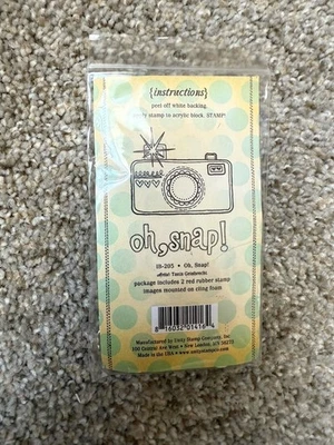 Unity Stamp Company “oh, snap”Unmounted Red Rubber Repositional Stamp - Image 1 of 2