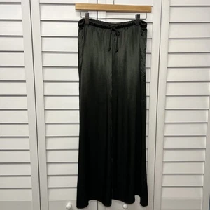 Falda midi satinada Zara para mujer talla mediana verde oliva oscuro - Imagen 1 de 7