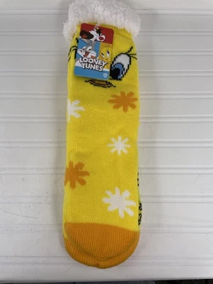 Новый WB Tweety птица шерпа с подкладкой нескользящий женщин Тапочки носки один размер - Изображение 1 из 4