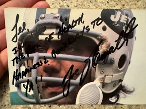 CL/Sports #28C Football postcard Joe Namath New York Jets Signed Auto Rare - Picture 1 of 2