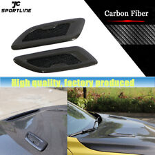 2PCS  Universal Air Flow Intake Scoop Turbo Bonnet Vent Hood Cover Carbon Fiber 