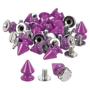 50Sets Cone Spike Stud Rivet,12mm Tree Studs and Spikes Rose Red