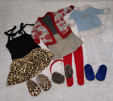 Our Generation Winter Sweater Leopard Dress Earmuffs Tights Shoes Outfit Lot