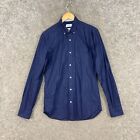 Marcs Shirt Mens XS Blue Long Sleeve Collared Cotton Button Up Formal 10610