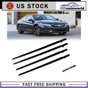 For 2013-2018 Honda Accord Weatherstrip Window Moulding Trim Seal Belt 4 Piece - Picture 1 of 5