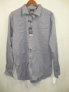 NUEVO CON ETIQUETAS Van Heusen Para Hombre Manga Larga Blanco y Negro Botón a Cuadros - Camisa Delantera - Imagen 1 de 5