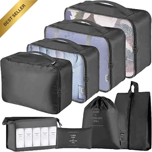 8-in-1 Packing Cubes Set, Waterproof Oxford Travel Storage Bags, Luggage Organiz - Picture 1 of 12