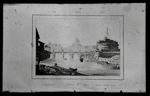 ROME=CASTEL SANT'ANGELO OR MAUSOLEUM DI ADRIANO=LAMAITRE.ITALIA LAZIO.Artaud.1835. - Picture 1 of 1
