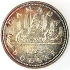 1972 spécimen canadien d'un dollar pièce 50 % argent KM# 64,2a étonnante tonation arc-en-ciel