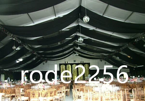 BlackVoile Fabric sold by the meter 150cm and 300cm Wedding Event Ceiling Drapes - Picture 1 of 1