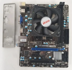 MSI FM2-A55M-E33 DDR3 Hauptplatine mit AMD A4 5300 APU 3,40GHz & CPU Kühler Lüfter