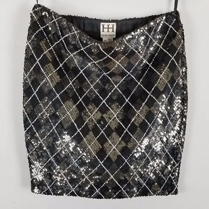 Haute Hippie Gr. XS Minirock mit Pailletten schwarz und silber Cocktail Party - Bild 1 von 7