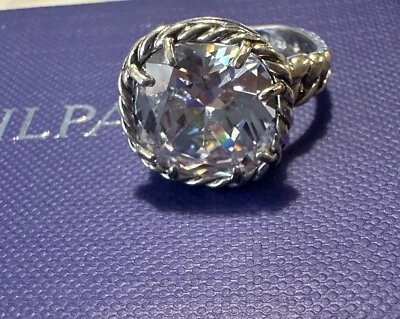 Silpada Braided Brillance Ring Cubic Zirconia New-R6312 Size 8 Sterling Silver - Image 1 of 4