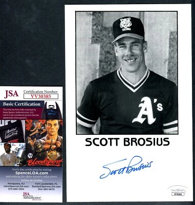 Foto firmada autografiada por JSA Scott Brosius de 5,5 x 8,5 de los Tigres de Tacoma TRB 945 Foto 1 de 2
