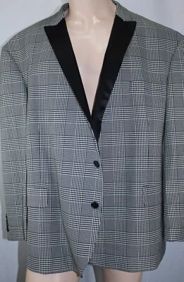 J Ferrar Tuxedo Jacket 3XL (54-56S) Black White Prince of Wales Check Blazer - Image 1 of 4