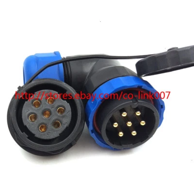 25A 7pin Waterproof Connector, SD28 IP68 Aviation Power Cable AC DC Plug Socket - Image 1 of 4