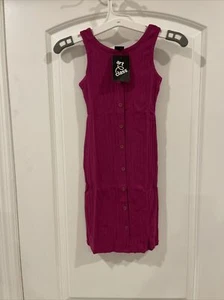 Girls XS 4/5 Sleeveless Springtime Pink Dress Art Class Berry Purple Ribbed - Picture 1 of 8