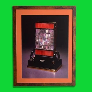 Vintage Original Print Framed Advertisement Art Deco Onyx Diamond Clock Cartier - Picture 1 of 10