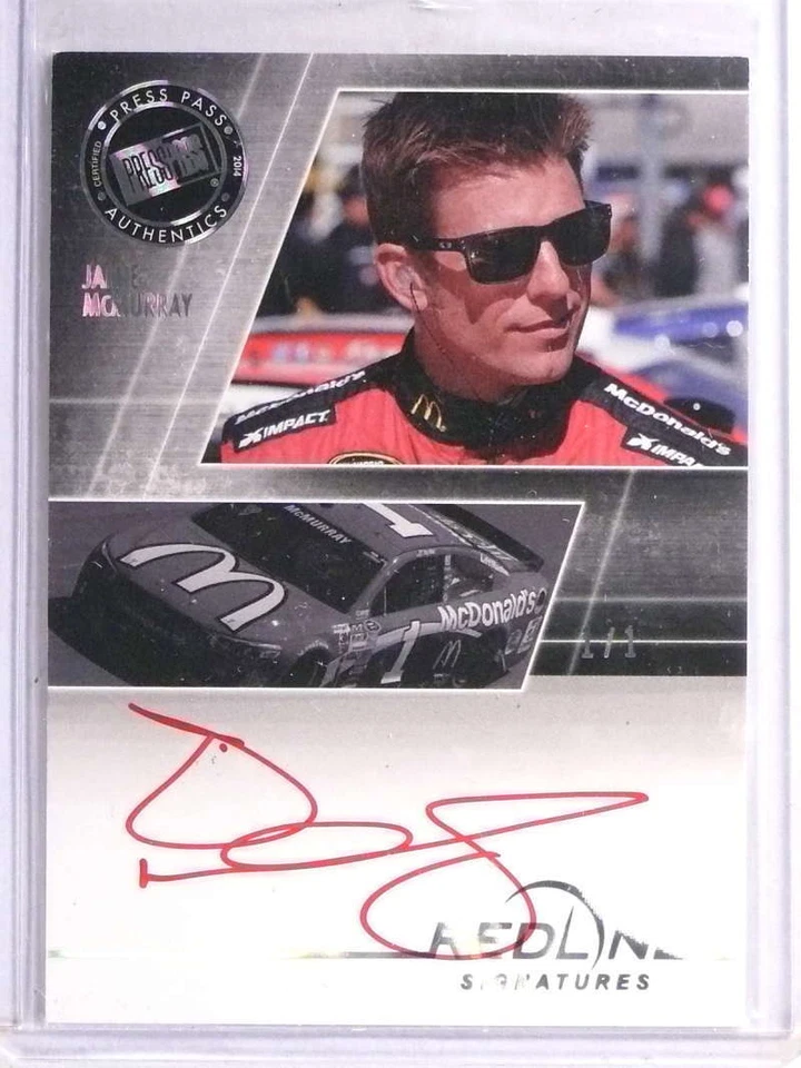 2014 Press Pass Redline Signatures Jamie Mcmurray autograph auto #D 1/1 - Image 1 of 1