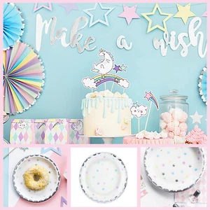 PASTEL UNICORN GIRLS BIRTHDAY PARTY DECORATIONS Unicorn Tableware 6 x PLATES - Picture 1 of 2