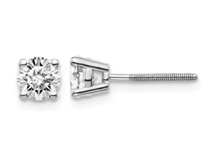 3/4 Carat (ctw VS2-Si1, D-E-F) Lab Grown Diamond Solitaire Earrings 14K Gold - Picture 1 of 5