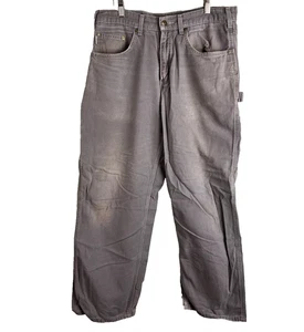 Carhartt Carpenter Jeans Uomo 34x30 Grigio Sbiadito Invecchiato B159 CHR Pantaloni larghi - Foto 1 di 8