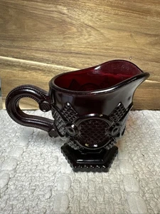 VINTAGE AVON 1876 CAPE COD 4 INCH RUBY RED PITCHER GRAVY / CREAMER Retro Gothic - Picture 1 of 5