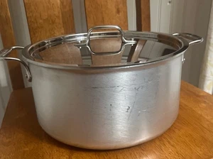 All-Clad 8 Quart 11'' diameter Stock Pot Soup Pot with Lid Stainless Steel  - Picture 1 of 10
