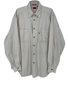 Vintage Y2K Levi's White Button-Up Denim Shirt 90s Long Sleeve - Picture 1 of 23