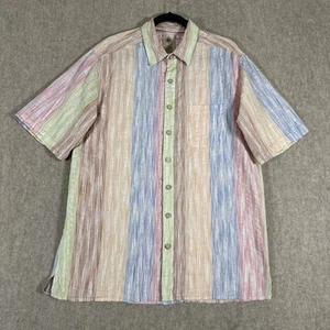 The Territory Ahead Shirt Men's Large Tall Button Up Short Sleeve Pastel Stripe - Picture 1 of 10