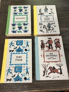 Vintage 4 Hardcover Junior Deluxe Chapter Books Rip Van Winkle-Toby Tyler& More - Picture 1 of 11