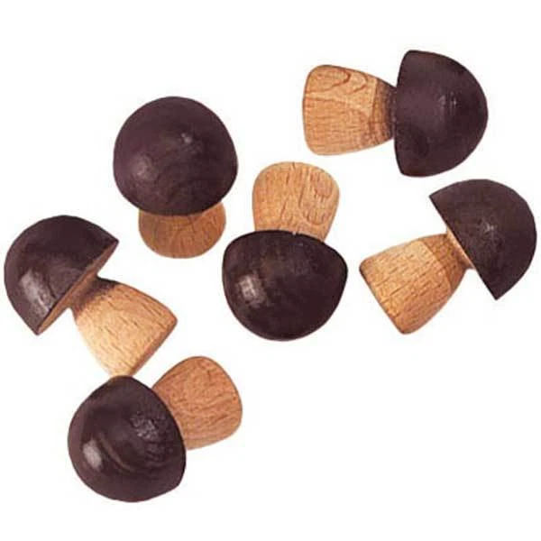 6 Pilze (Holz) für Kaufladen, NEMMER (Made in Germany) * NEU