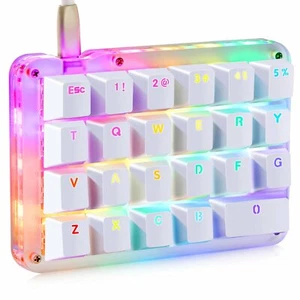 23 Keys Macro Mechanical Gaming Keyboard Keypad RGB LED Backlit Blue Switches - Foto 1 di 6