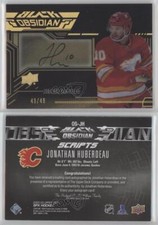 2022-23 SPx UD Black Obsidian Scripts Gold /49 Jonathan Huberdeau #OS-JH Auto
