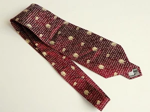 MOSCHINO 100% SILK TIE PIGS AND DICTIONARY TEXT - Imagen 1 de 8