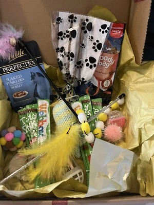 Cat Treat Gift Box Pamper Hamper Pet Present 🐾 Free Postage - Image 1 of 3